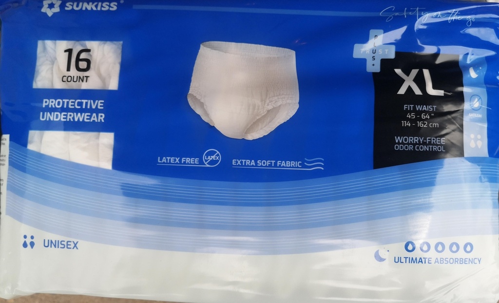 Calzón Adulto SUNKISS XL Extra Grande 1x16´s