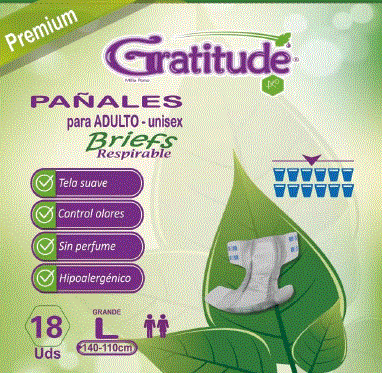 Pañal de Adulto Large GRATITUDE 1X18´S
