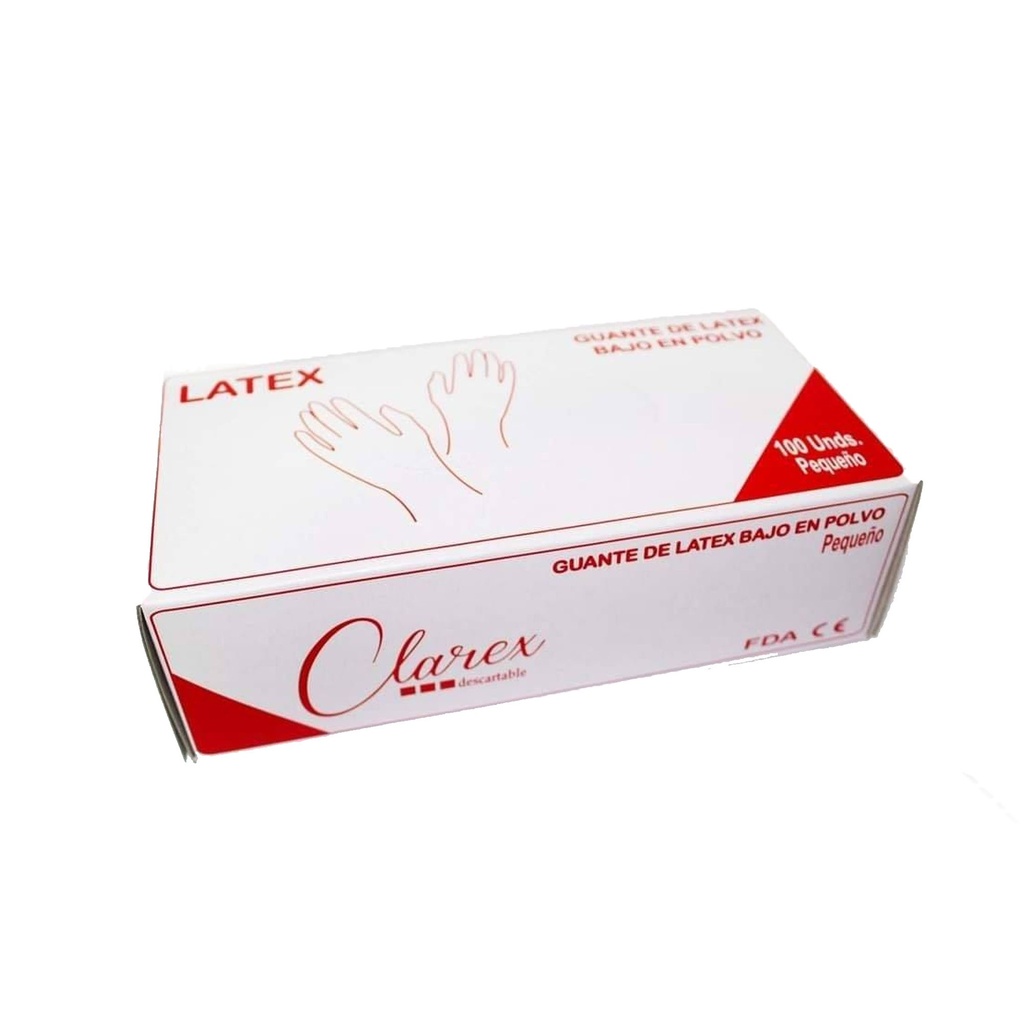 Guante de Latex CLAREX Bajo Polvo L 1x100´s