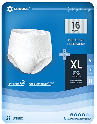 [111001] Calzon Adulto SUNKISS XL/O Extra Grande Nocturno 1x16´s