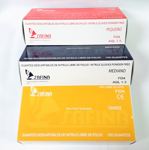 Guante Nitrilo SAFINA Libre Polvo M 4.5  1x100`s