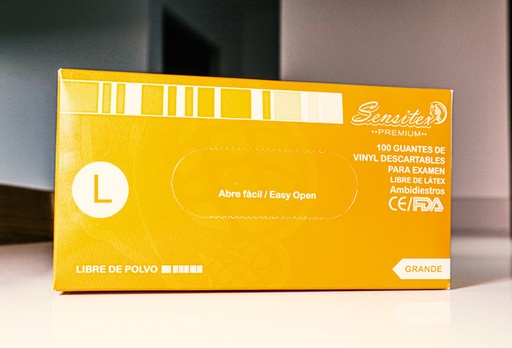 Guante Vinil SENSITEX L- L/P 1X100´s